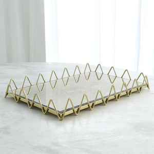 Hot Sale Modern Rectangle Gold Metal <b>Mirror</b> Serving <b>Tray</b> New Arrival Multifunctional Iron <b>Tray</b> Handicraft Technics Aluminium - Product Image 3