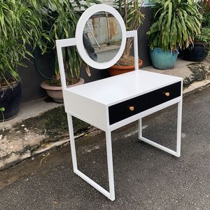Modern Design SFBTD010 Wooden Rubberwood Dressing Table with White Paint and <b>Mirror</b>-Bn Trang im - Product Image 2