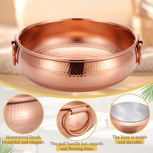 Bol de bain de pieds en cuivre martelé à la main, fait main, traditionnel, pour pédicure, fabriqué à Divris - Product Image 2