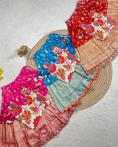 Festival Wear Cosmos Seda con tejido floral y bordado de lentejuelas Niños Lehenga Choli Fabricante y proveedor de Surat - Product Image 3