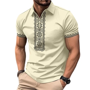 Polo formel imprimé affaires décontracté polos pour hommes polos formels en coton de haute qualité vêtements de bureau - Product Image 5