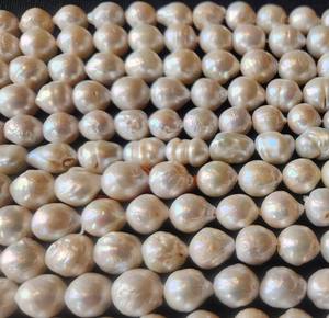 Hebras de perlas cultivadas de arroz de agua dulce blanco de alta calidad, cuentas naturales sin tratar para hacer joyas, cambio de Color, DIY, sueltas - Product Image 1