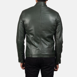 Chaqueta bomber de cuero vacuno hecha a mano para hombre con forro cálido, ajuste elegante ideal para el invierno, chaqueta de cuero de fábrica para hombre - Product Image 5