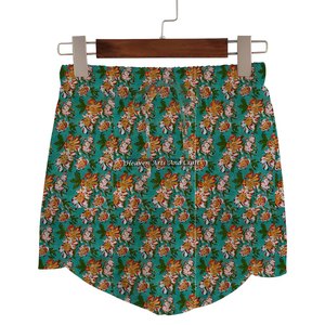 Nouveaux shorts mini enveloppants pour femme à taille élastique et coupe ample, en tissu délavé, style mode, pour le fitness, saison estivale, imprimé blocs - Product Image 6