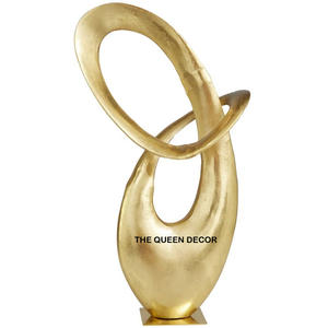 Escultura de Metal de aluminio moderna hecha a mano forma única pegatina decorativa chapada en oro para el hogar o el organizador de escritorio - Product Image 1
