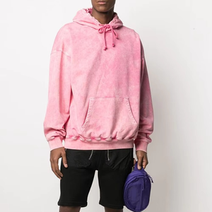 Sudadera con Capucha de Felpa Lavada al Ácido, Lisa, Holgada, para Hombre, Estilo Urbano, Informal, Transpirable, Ecológica, para Invierno - Product Image 5