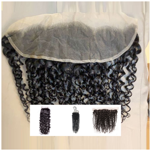 ผมต่อสีดำเรมี่ดูเป็นธรรมชาติ13x4ผมหยิกลูกไม้สวิส - Product Image 1