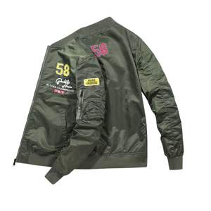 Chaqueta Bomber Impermeable Deportiva Casual de Invierno al por Mayor con Cremallera Recubierta, Chaquetas de Estilo Ejecutivo con Cuello Alto Delgado - Product Image 2