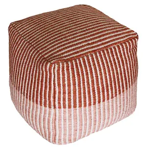 Wholesale price from india modern fabric new style seating floor Poufs for garden seating footstools customize size and color