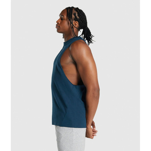 Débardeur de sport personnalisé en coton sans manches à bretelles spaghetti Yback Muscle pour hommes musculation Stringer à séchage rapide en coton racerback - Product Image 3