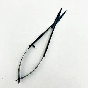 Micro ciseaux en acier inoxydable de 12cm avec poignée à ressort Ciseaux de coupe de cheveux faciaux à pointe pointue pour la coupe de cheveux de sourcils de narine - Product Image 4