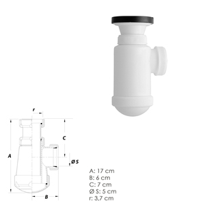 Trampa de Botella Extensible de 1 1/2 con Válvula y Tapa - Product Image 2