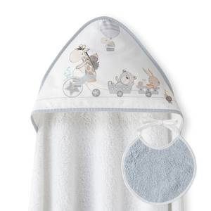 Mod Jirafa-Bicicleta+Baby Bib 1X1 MT Toalla de Baño de Algodón Hipoalergénica con Estampado de Dibujos Animados para Recién Nacido, Gris, para Uso Doméstico, para Baño - Product Image 1