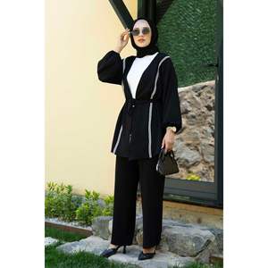 Kimono Aerobin Ensemble 2 Pièces Femme Hijab Noir - Product Image 1