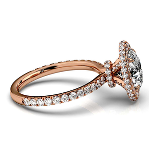 Anillo de Compromiso Clásico con Halo de Corte Ovalado de 1 Quilate D/VS2, Cultivado en Laboratorio, Certificado por IGI, Oro Sólido de 14K, Engaste de Puntas, Regalo de Boda - Product Image 6