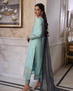 Vente en gros pakistanaise élégante dame Salwar Kameez magnifique coton Viscose soie robe de soirée prête à l'emploi modèle de fête formelle 2124 - Product Image 2