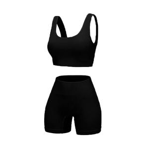 Conjunto de Yoga Personalizado sin Costuras para Mujer, Top Deportivo y Pantalones Cortos con Cintura Elástica, Ropa de Yoga de Alta Calidad para Fitness, OEM - Product Image 6