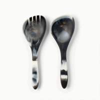 Ensemble de 2 Cuillères à Salade en Résine Naturelle Écologique, Lavables au Lave-Vaisselle, Ustensiles de Cuisine