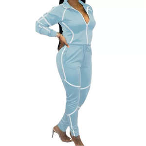 Conjunto Deportivo de Invierno para Mujer de Alta Calidad, con Cremallera, Pantalones Holgados de Cintura Alta Elástica y Top, Dos Piezas - Product Image 4