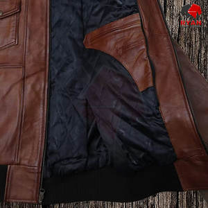 Veste en cuir pour homme de haute qualité, logo personnalisé, couleur unie, design moderne, OEM ODM, vente en gros - Product Image 3