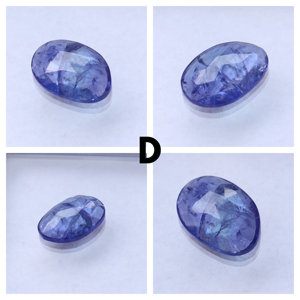 พลอยอัญมณี Tanzanite ตัดเป็นชิ้นหลวมตัดเป็นรูปดอกกุหลาบพลอยเทียมแบบหลวมรูปทรงแทนซาไนต์แบบแบนด้านหลังแบบหลวม - Product Image 3