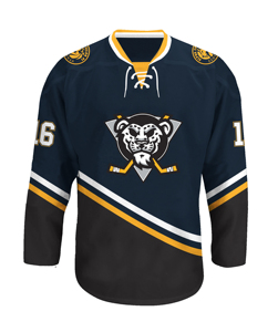 Maillot de hockey sur glace personnalisé sublimé respirant avec logo d'équipe et rayures, écologique et à séchage rapide - Product Image 5