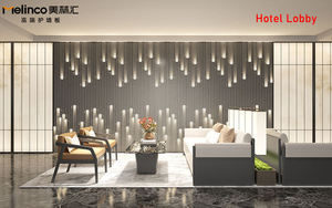 Pannelli Murali Grigliati in WPC Ignifughi e Resistenti all'Umidità Melinco per Decorazione di Interni di Ville e Hotel, Pannelli per Pareti Soggiorno - Product Image 3