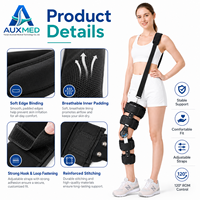 Attelle de genou réglable post-chirurgie avec articulation articulée ROM et sangle d'épaule amovible pour la stabilisation de la jambe