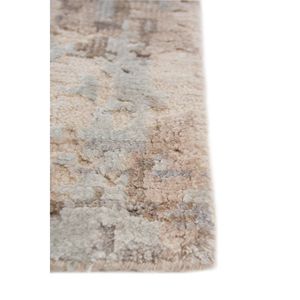 Tapis Uvenuti en laine et soie de bambou noué à la main, grande surface, motif abstrait ivoire, décoration intérieure bohème pour chambre et couloir, 8x10 pi, épaisseur de la pile 7-8 mm - Product Image 4