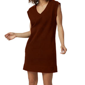 Vestido de chaleco deportivo de corte para mujer, cuello en V, algodón elástico, ribete acanalado, ropa atlética cómoda - Product Image 2