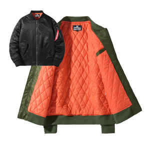 Chaqueta de bombardero de invierno de alta calidad a prueba de viento transpirable con estampado bordado colorido cremallera Cuello de piel logotipo frontal - Product Image 6