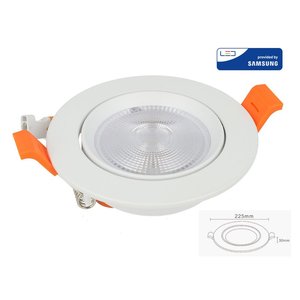 Faretto a LED da incasso regolabile 30W COB freddo 6400K diametro 225mm foro 195mm Samsung Chip SKU-21832-illuminazione/ - Product Image 1