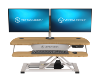 Convertisseur de bureau électrique réglable en hauteur VersaDesk PowerPro Elite, design moderne en bois, bureaux programmables pour le bureau