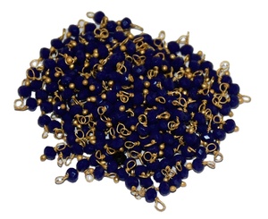 Royal <b>Blue</b> Crystal Faceted Single Wire Wrapped Beads Gold Plated Connector Chain for Jewelry Making <b>Necklace</b> Bracelet Earrings - Product Image 2
