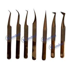 Pince à cils personnalisable en acier inoxydable noir brillant courbé fort avec pointe pointue pour extensions de cils - Product Image 2