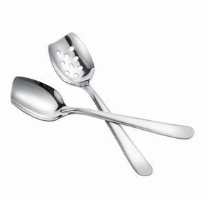 Cuchara de cocina de acero espejado, juego de utensilios de cocina clásicos de lujo de 6 uds, cuchara de acero inoxidable, mango largo, precio asequible - Product Image 5