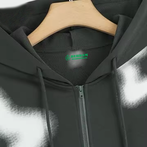 Sweat-shirts à fermeture éclair pour hommes de haute qualité, coupe classique, nouvelle mode, couleur unie personnalisée, vêtements décontractés, 100% coton molletonné/éponge française - Product Image 5