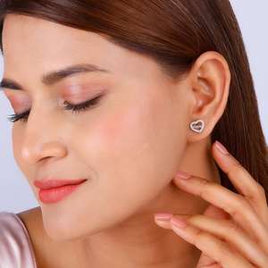 Boucles d'oreilles en argent cristal cœur de la mère - Product Image 2