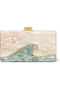 Pochette en résine époxy bleu rose avec sac à bandoulière en PU sac à main en résine pochettes en résine sac à main pour femme mode avec longue chaîne en métal - Product Image 3