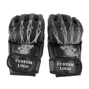 Gants de boxe MMA personnalisés en gros avec poignées réglables pour la fermeture en cuir PU pour hommes adultes - Product Image 1