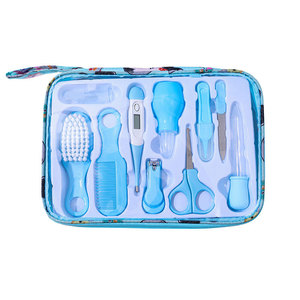 Kit de Cuidado para Bebé 10 en 1, Bolsa de Aseo para Recién Nacidos, Bebés y Niños Pequeños, Set de Cepillo y Peine para Cabello y Uñas, Azul, Portátil, para Niño, Manicura y Pedicura - Product Image 1