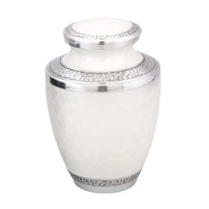 Urnes de crémation pour adultes en aluminium de haute qualité avec des fournitures funéraires en métal fini émail bleu pour les cendres humaines - Product Image 3