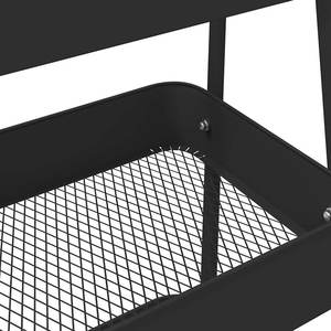 รถเข็น3ชั้นแบบเข็นได้เองรถเข็นโลหะเคลือบสีดำด้วยตนเองสำหรับบ้านและโรงแรมเครื่องครัว - Product Image 2