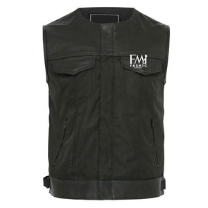 Chaleco informal de cuero PU para exteriores de invierno para hombre más vendido, Color sólido con característica impermeable transpirable, estilo de patrón personalizado - Product Image 4