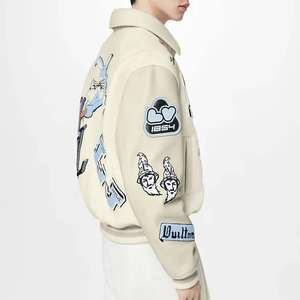 Veste universitaire pour homme, nouvelle collection, col montant, logo frontal, design uni, service OEM ODM de haute qualité, personnalisable en gros - Product Image 2