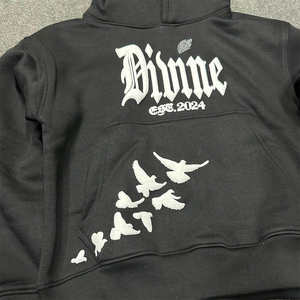 เสื้อฮู้ดกันลม มีกระเป๋าข้าง ทรงไม่หด ขายส่ง เสื้อฮู้ดแบบสวม Unisex ผ้าหนา 100% สำหรับผู้ชาย - Product Image 3