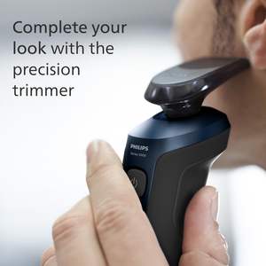 Rasoir électrique à double lame humide/sec pour hommes, étanche IPX7, mini rasoir sans fil avec étui de voyage et tondeuse lavable - Product Image 1