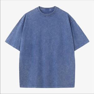 T-shirts surdimensionnés vintage unisexe en jersey baggy délavé à l'acide hauts d'entraînement mode de rue conception vierge hauts en coton - Product Image 3