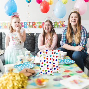 Colorful Polka Dot Eco-Friendly Recyclable Plastic Party Favor <b>Bags</b> with Handles for Kids Birthday Party Supplies - Product Image 5