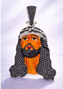 Colgante de esmalte con rostro de Jesús, colgante de diamante Moissanite sin cadena, plata de ley 925, estilo hip hop, regalo de cumpleaños - Product Image 4
